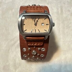 (ISO) - Genuine Fossil Watch Leather & Gems